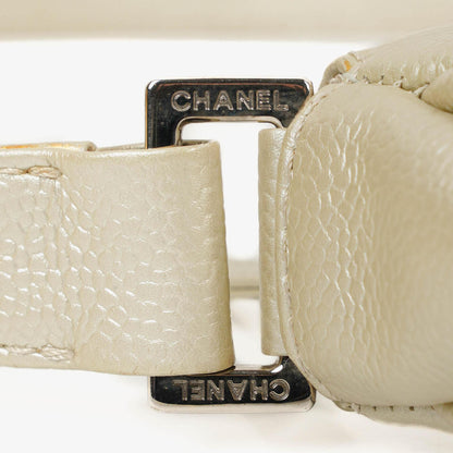Chanel CC Timeless Schultertasche aus metallischem gestepptem Kaviarleder