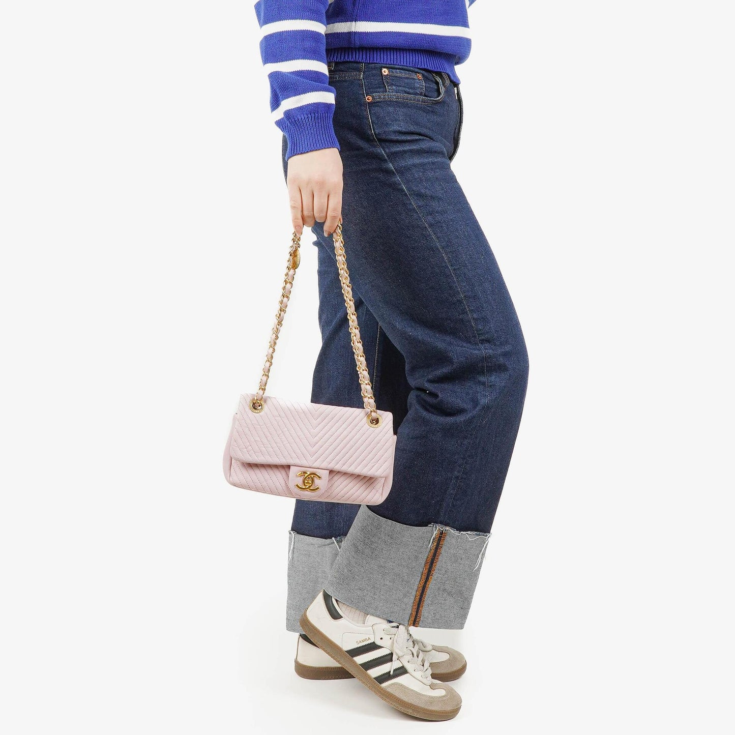 Chanel Small Classic Flap Bag aus Chevron-Leder