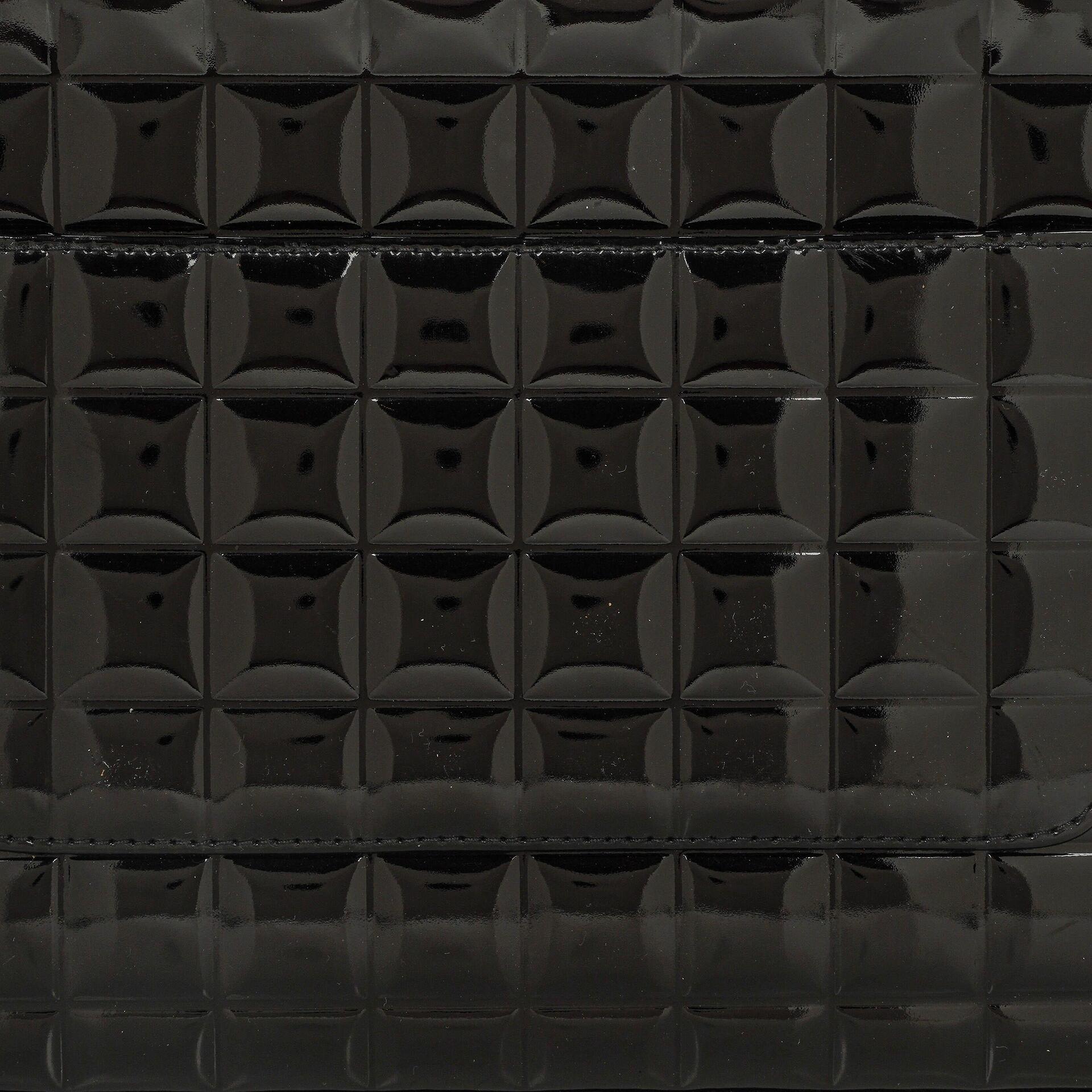 Chanel Chocolate Bar Aktentasche aus schwarzem Lackleder mit silberfarbener Hardware