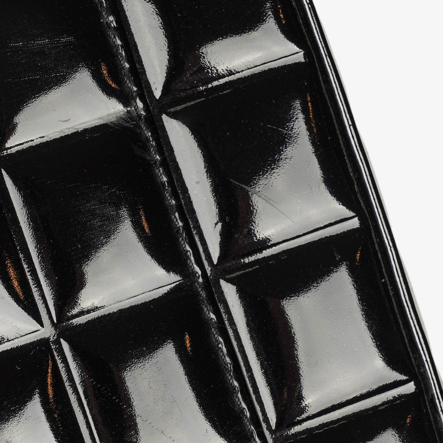 Chanel Chocolate Bar Aktentasche aus schwarzem Lackleder mit silberfarbener Hardware