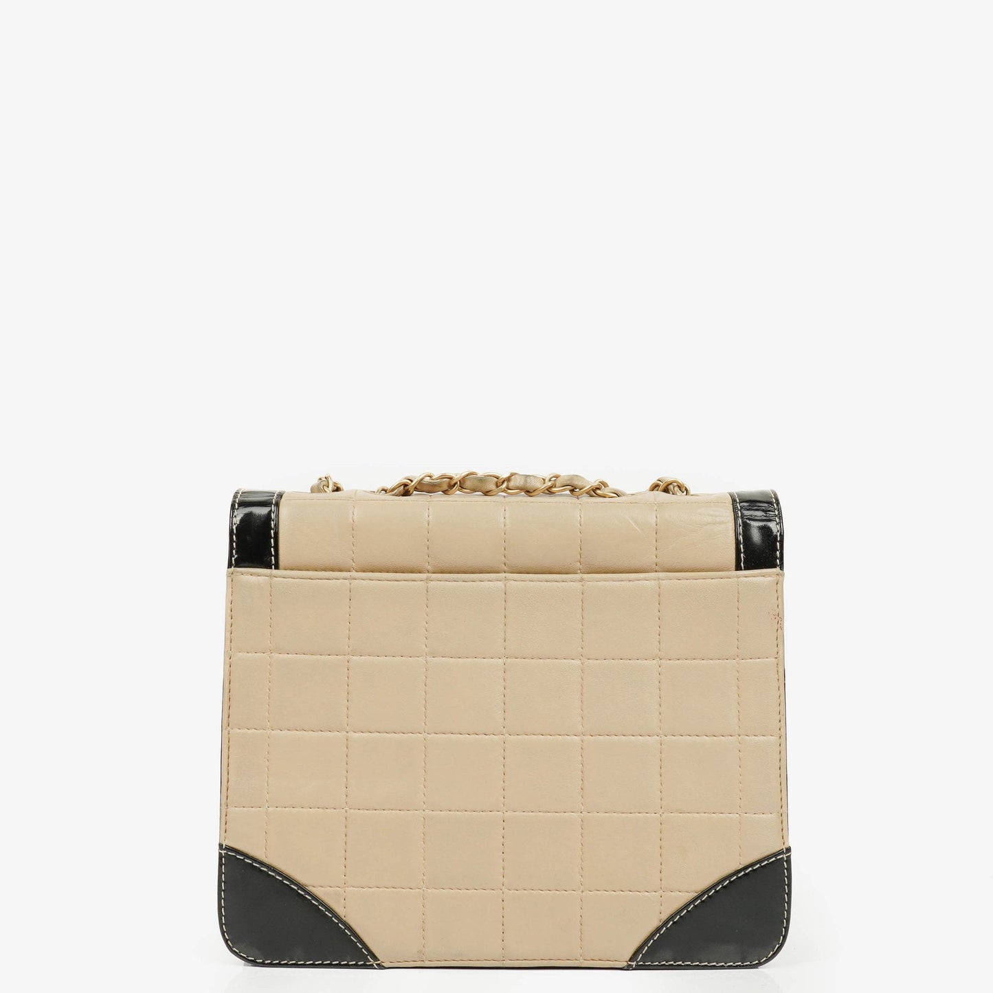 Chanel Chocolate Bar Single Flap Tasche aus Lammleder und Lackleder