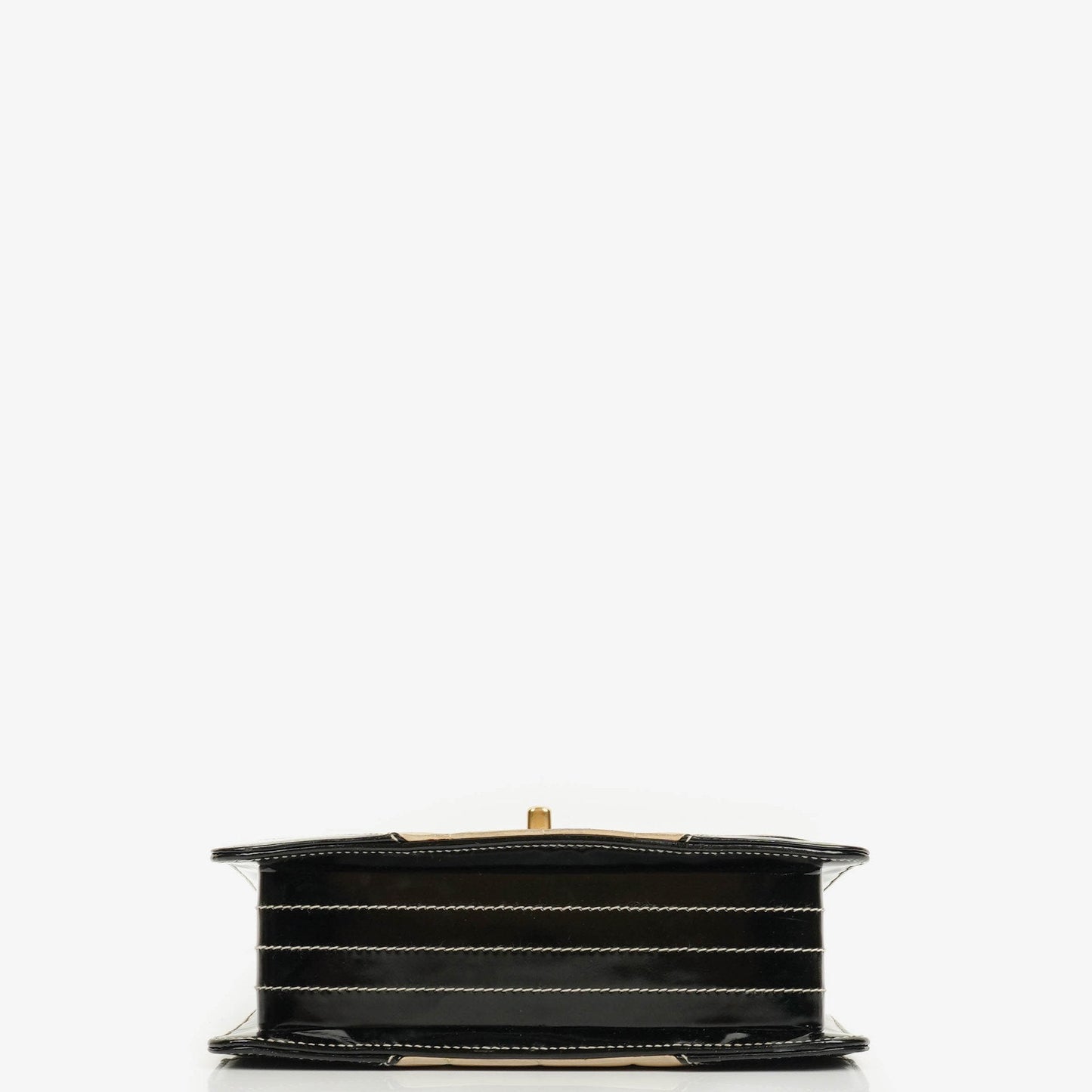 Chanel Chocolate Bar Single Flap Tasche aus Lammleder und Lackleder