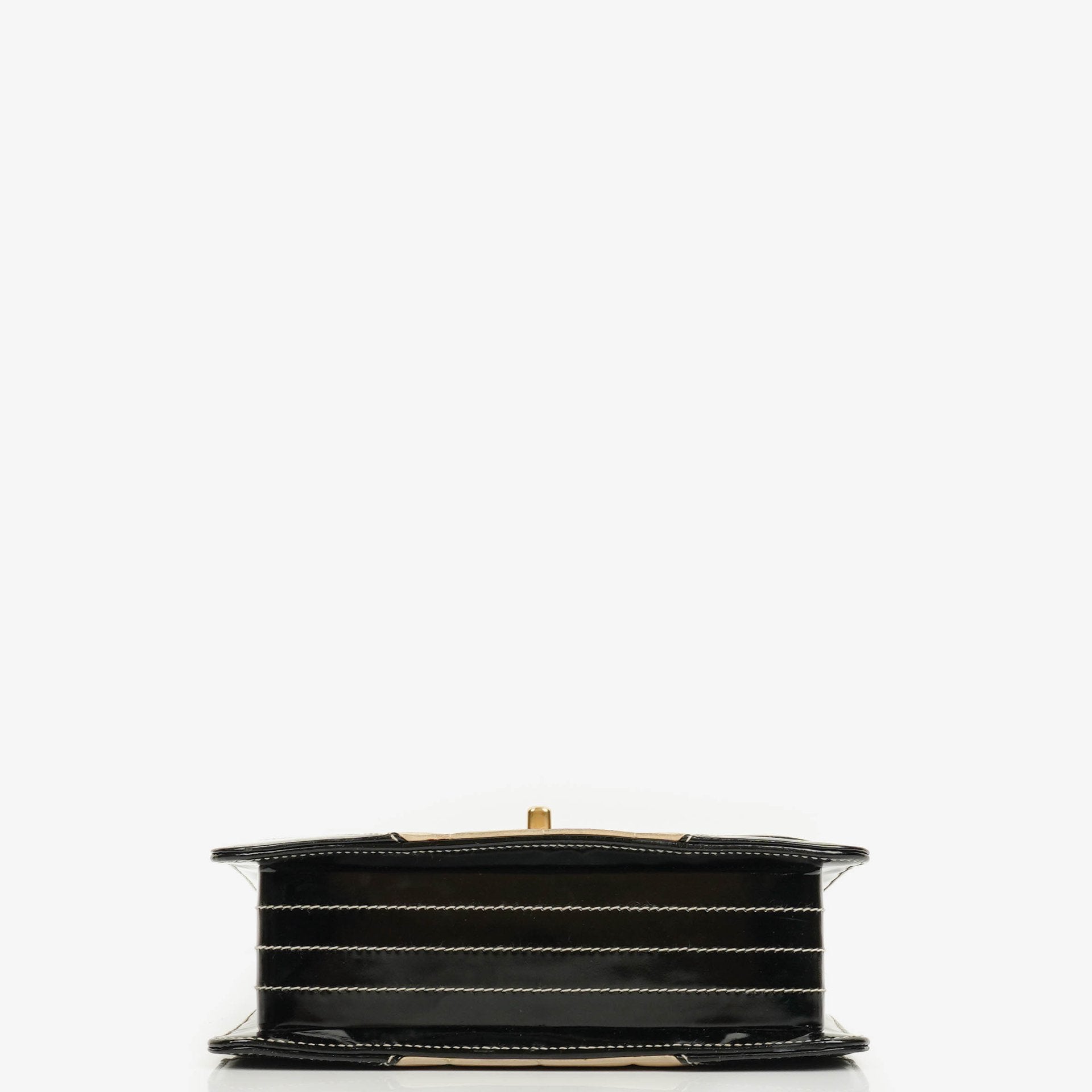 Chanel Chocolate Bar Single Flap Tasche aus Lammleder und Lackleder