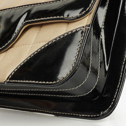 Chanel Chocolate Bar Single Flap Tasche aus Lammleder und Lackleder
