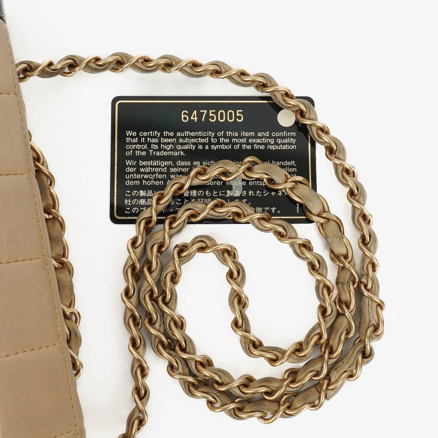 Chanel Chocolate Bar Single Flap Tasche aus Lammleder und Lackleder