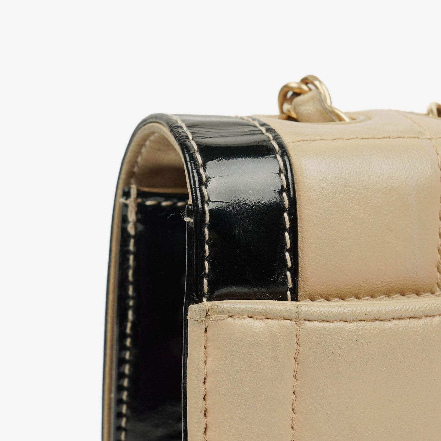 Chanel Chocolate Bar Single Flap Tasche aus Lammleder und Lackleder