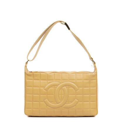 Chanel Chocolate Bar Schultertasche aus Lammleder