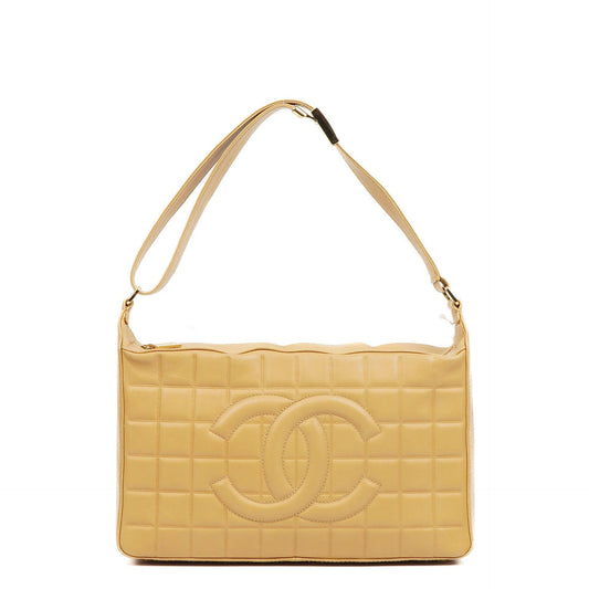Chanel Chocolate Bar Schultertasche aus Lammleder