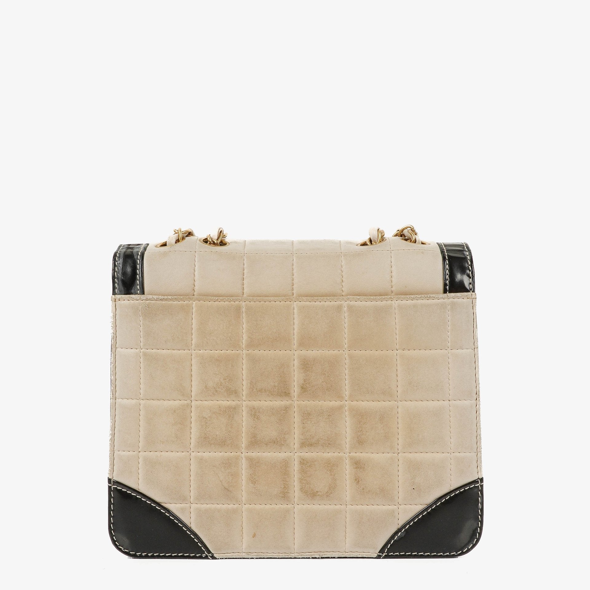 Chanel Chocolate Bar Single Flap Tasche aus Leder und Lackleder