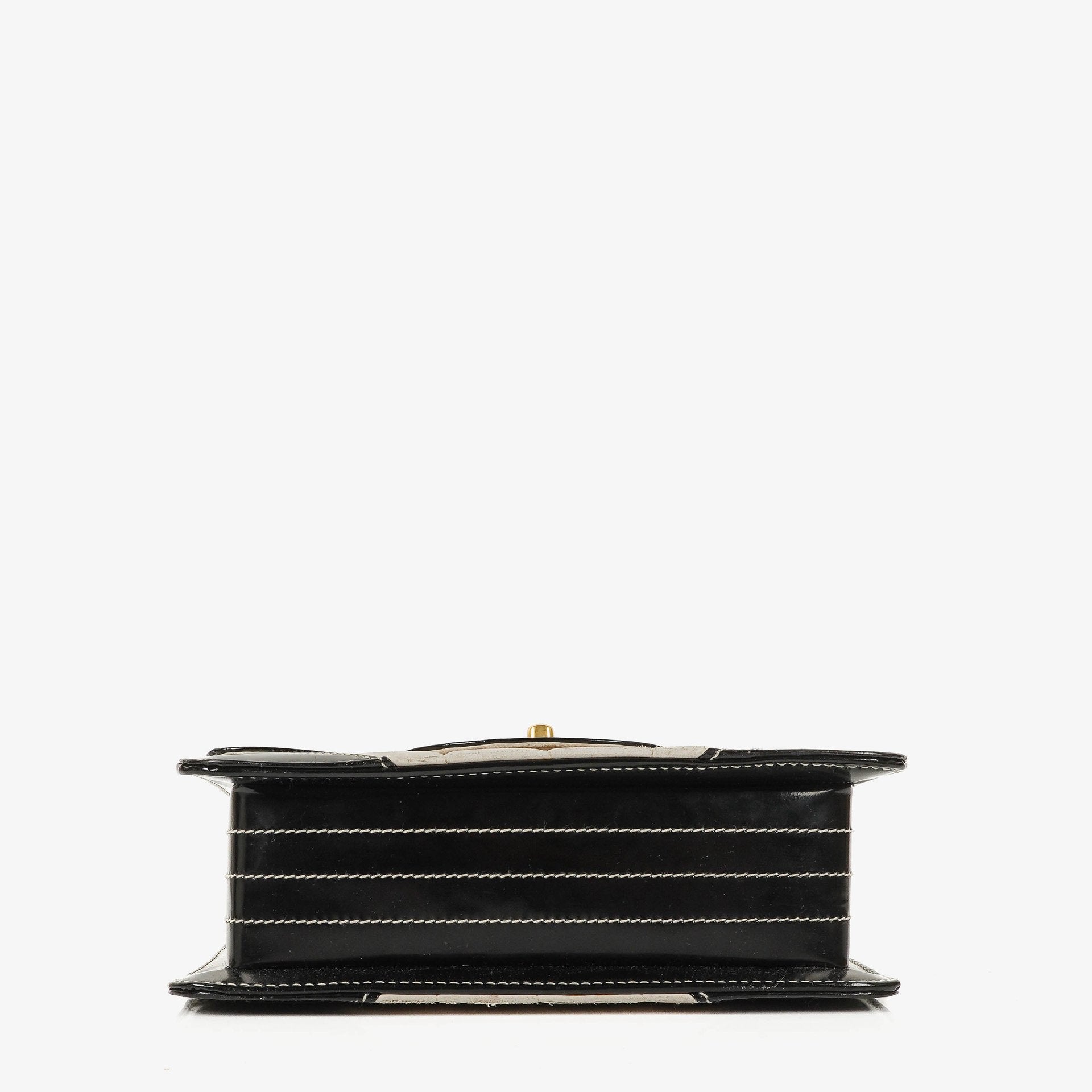 Chanel Chocolate Bar Single Flap Tasche aus Leder und Lackleder