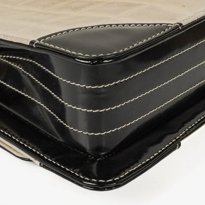 Chanel Chocolate Bar Single Flap Tasche aus Leder und Lackleder