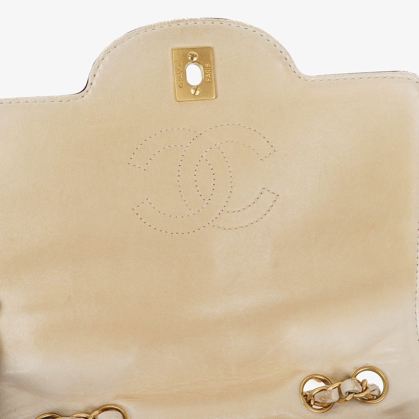 Chanel Chocolate Bar Single Flap Tasche aus Leder und Lackleder