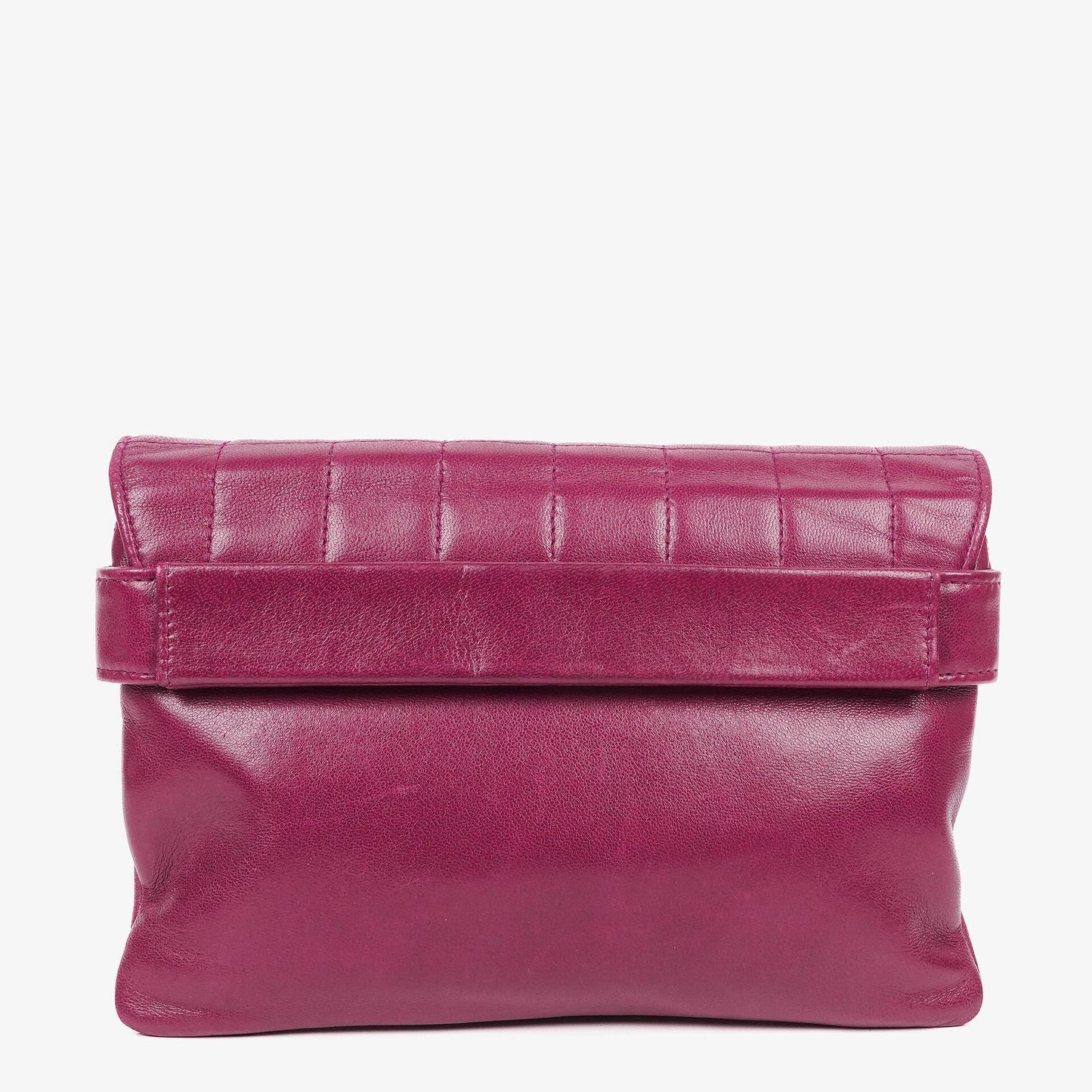 Chanel Chocolate Bar Klappentasche aus lila gestepptem Leder