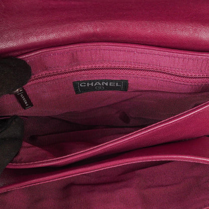 Chanel Chocolate Bar Klappentasche aus lila gestepptem Leder