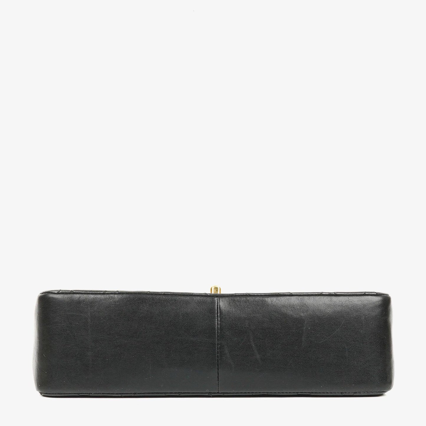 Chanel Classic Double Flap Tasche aus schwarzem gestepptem Lammleder mit 24K vergoldeter Hardware