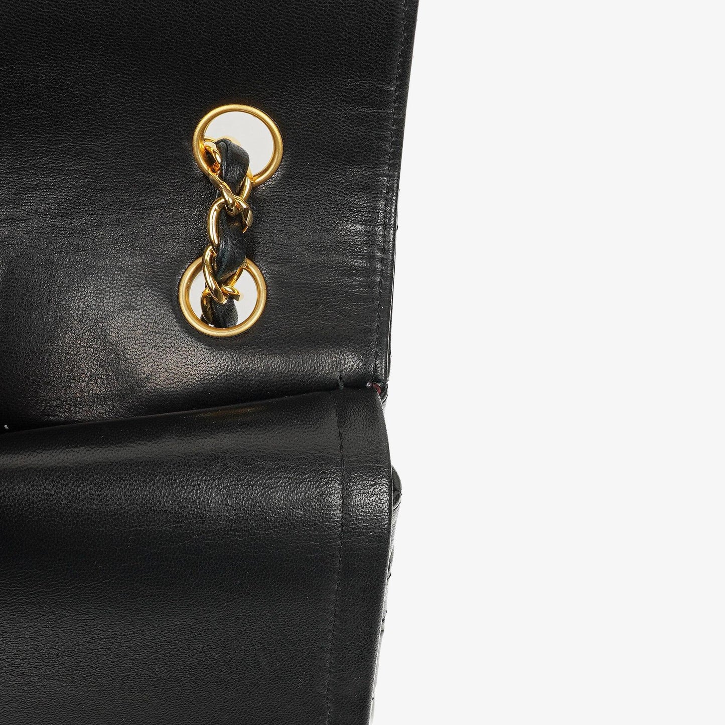 Chanel Classic Double Flap Tasche aus schwarzem gestepptem Lammleder mit 24K vergoldeter Hardware