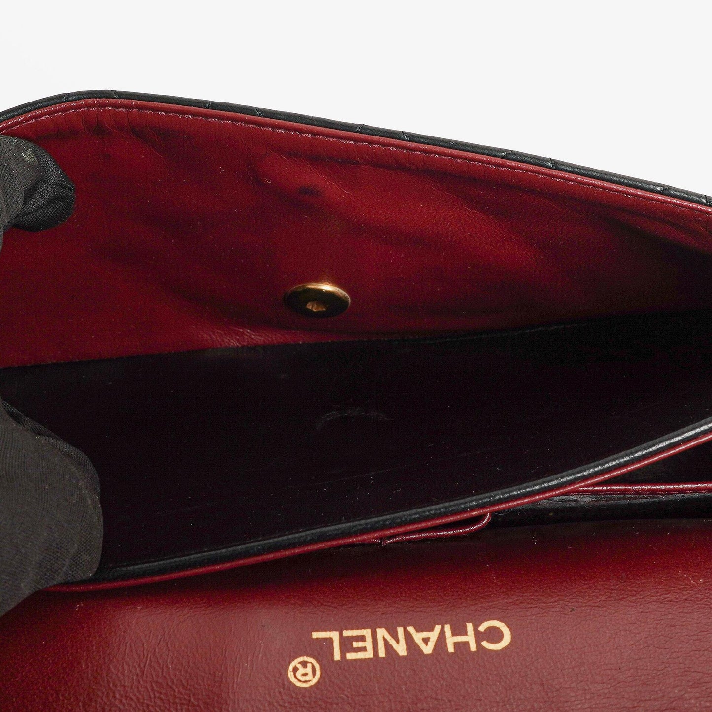 Chanel Classic Double Flap Tasche aus schwarzem gestepptem Lammleder mit 24K vergoldeter Hardware