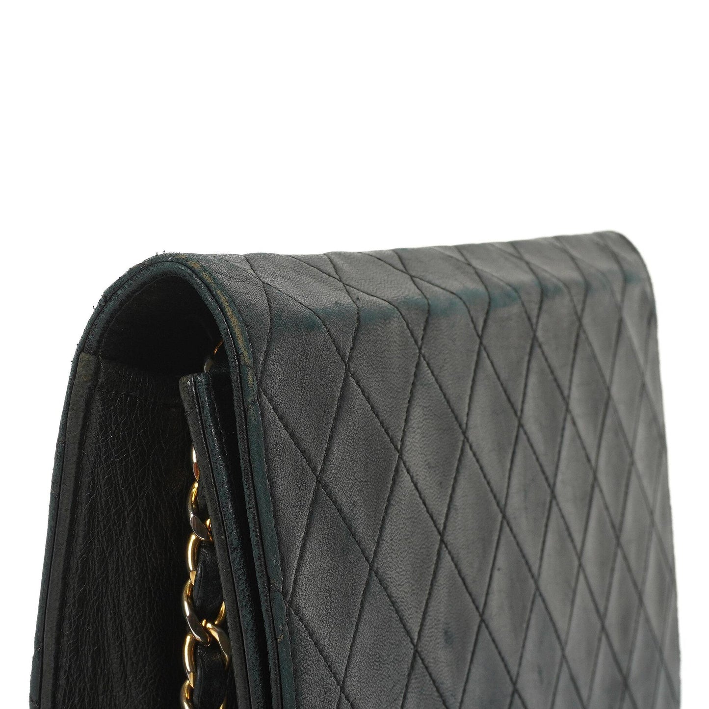 Chanel Classic schwarzes gestepptes Lammleder Full Flap Bag mit 24K goldplattierten Beschlägen