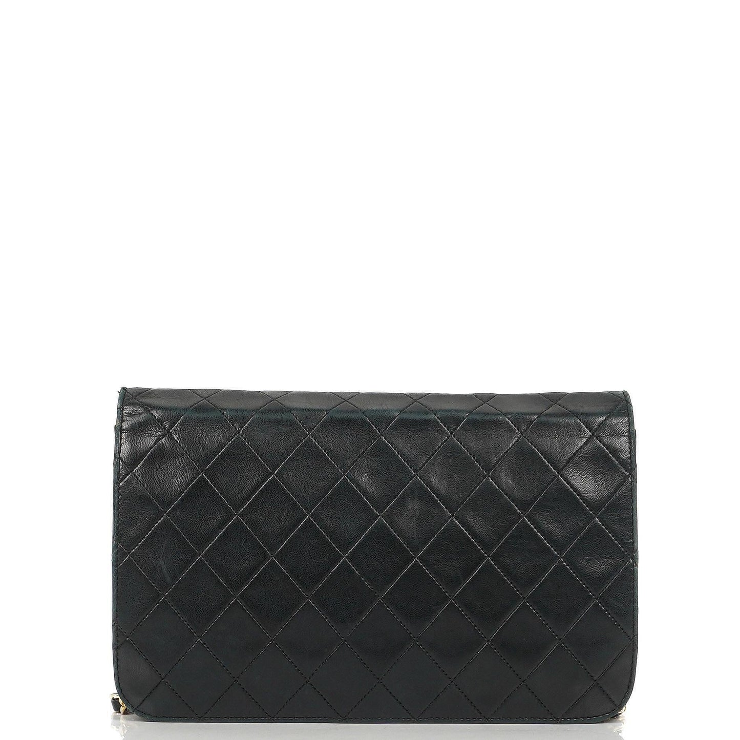 Chanel Classic schwarzes gestepptes Lammleder Full Flap Bag mit 24K goldplattierten Beschlägen