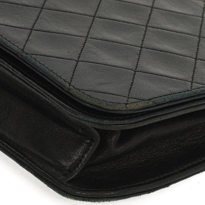 Chanel Classic schwarzes gestepptes Lammleder Full Flap Bag mit 24K goldplattierten Beschlägen
