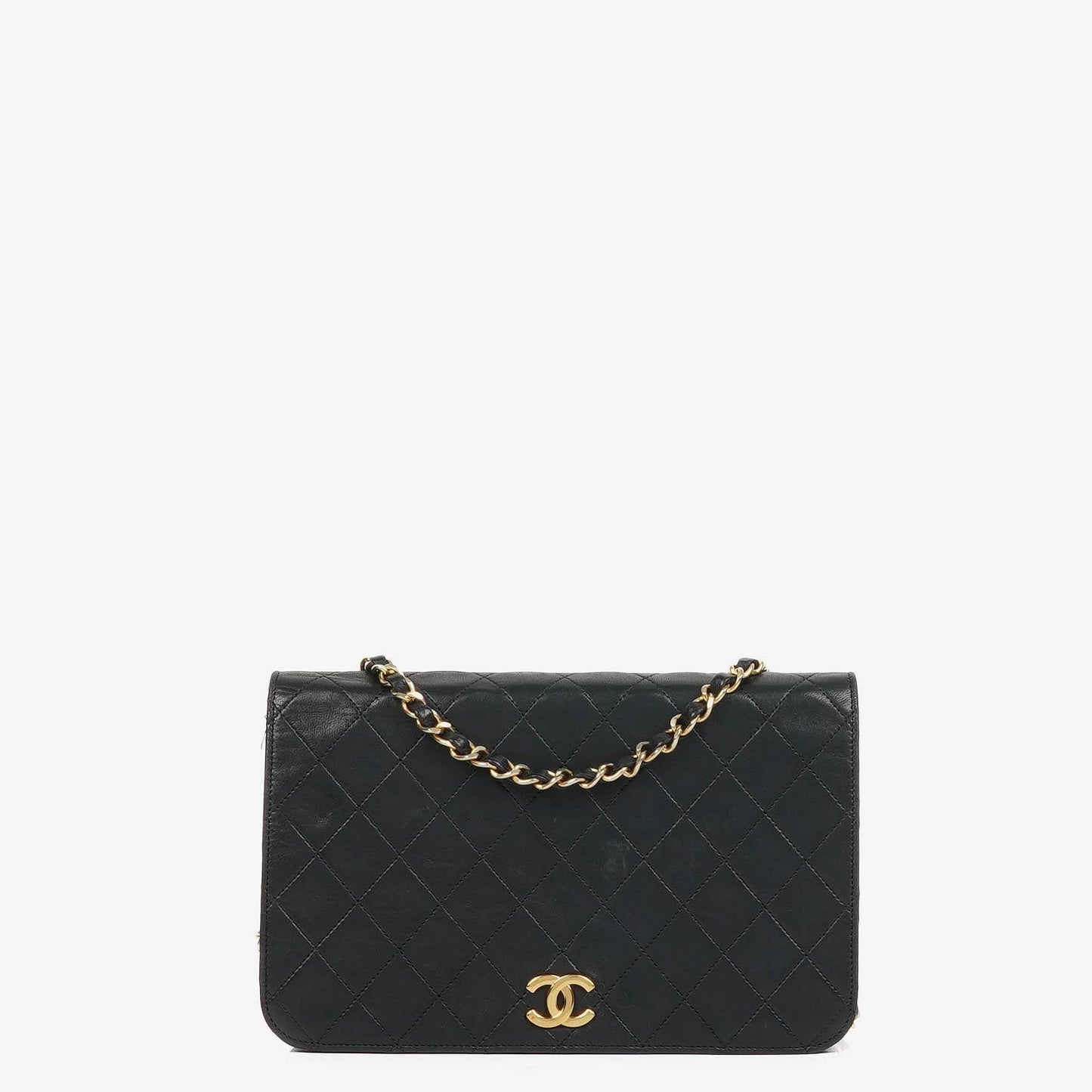 Chanel Classic Full Flap Bag Schwarz Gequiltetes Lammleder mit 24K Gold Hardware