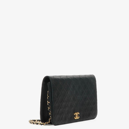 Chanel Classic Full Flap Bag Schwarz Gequiltetes Lammleder mit 24K Gold Hardware