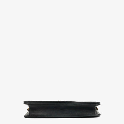 Chanel Classic Full Flap Bag Schwarz Gequiltetes Lammleder mit 24K Gold Hardware
