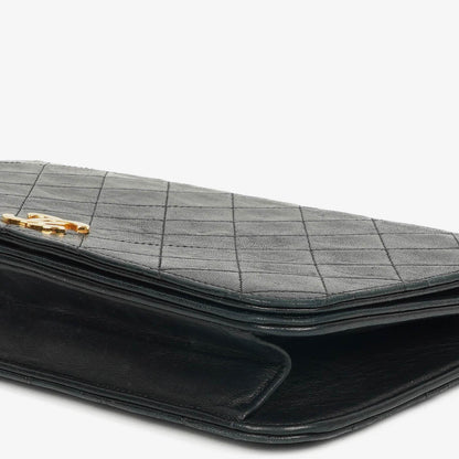 Chanel Classic Full Flap Bag Schwarz Gequiltetes Lammleder mit 24K Gold Hardware