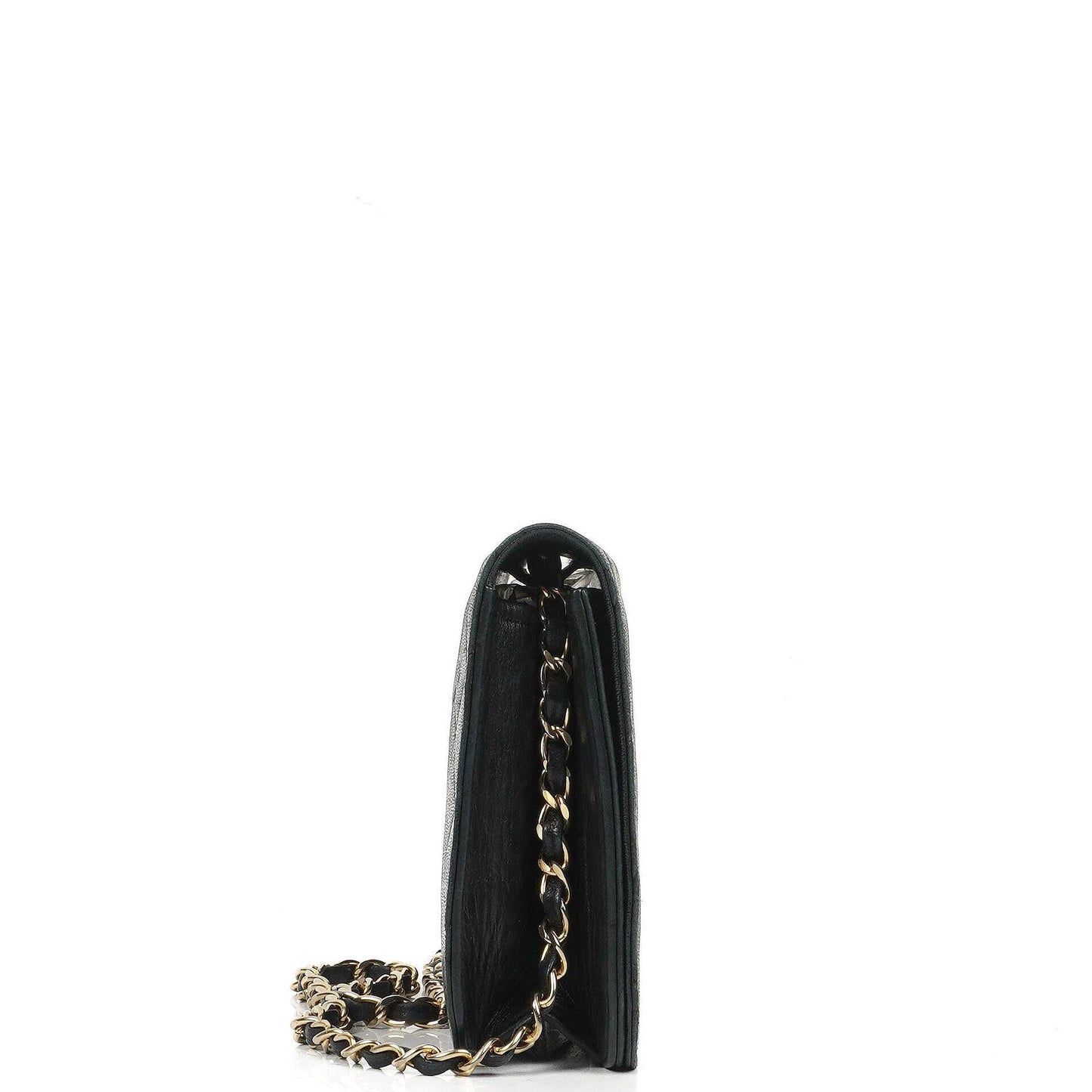 Chanel Classic Full Flap Tasche aus schwarzem gestepptem Lammleder mit 24K goldplattierten Beschlägen