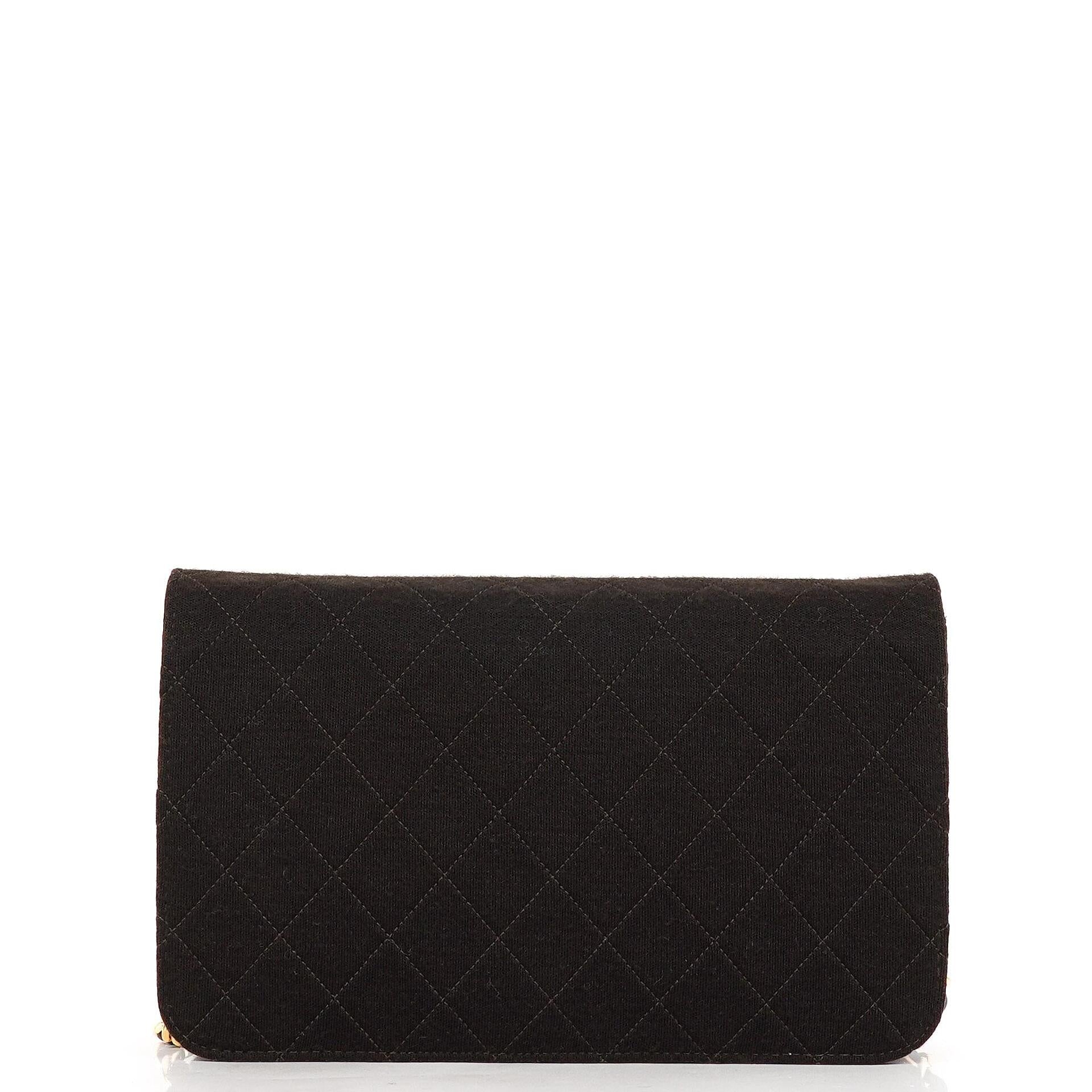 Chanel Classic Braune gesteppte Jersey Full Flap Tasche mit 24K Goldplattierten Beschlägen