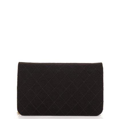 Chanel Classic Braune gesteppte Jersey Full Flap Tasche mit 24K Goldplattierten Beschlägen