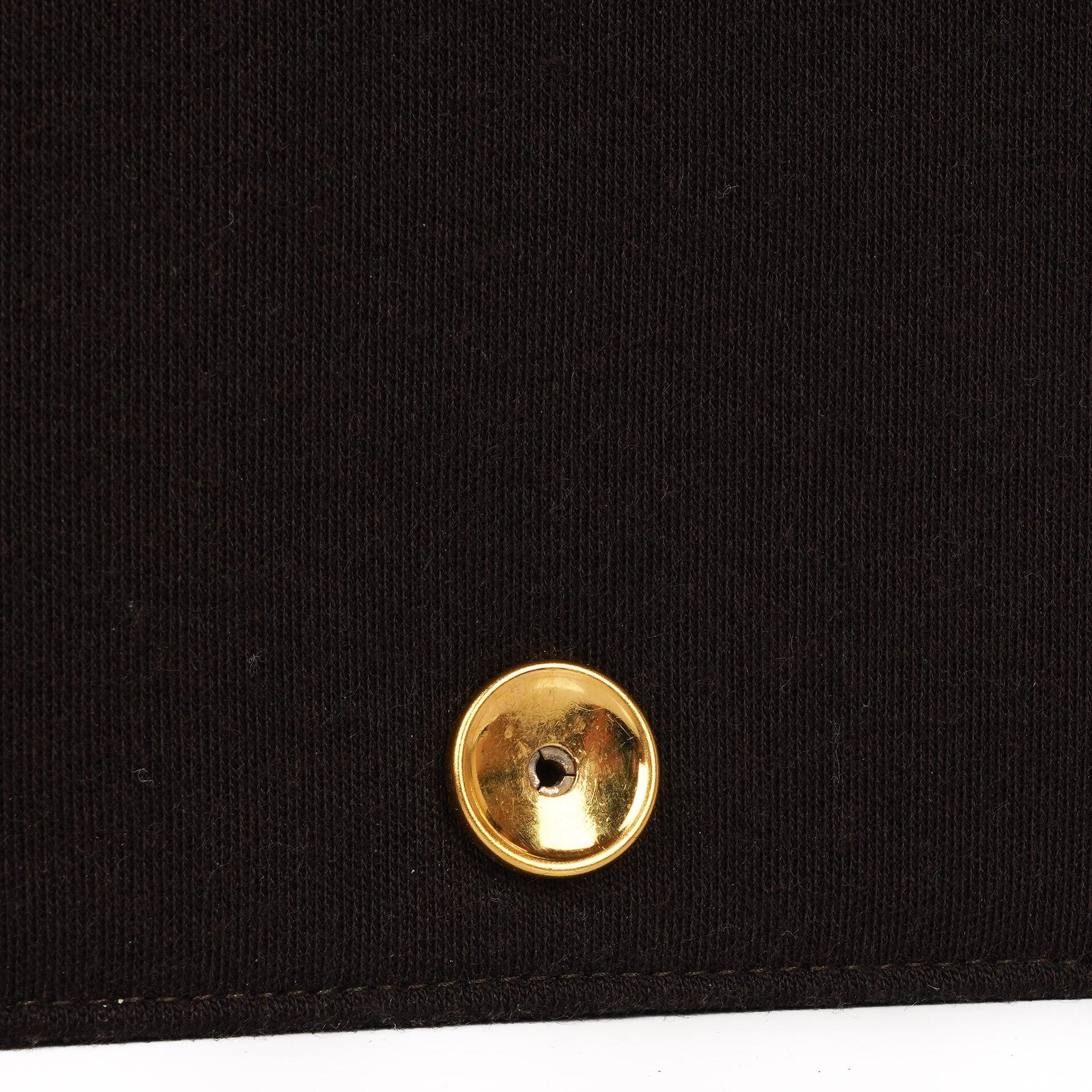 Chanel Classic Braune gesteppte Jersey Full Flap Tasche mit 24K Goldplattierten Beschlägen