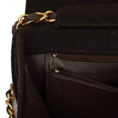 Chanel Classic Braune gesteppte Jersey Full Flap Tasche mit 24K Goldplattierten Beschlägen