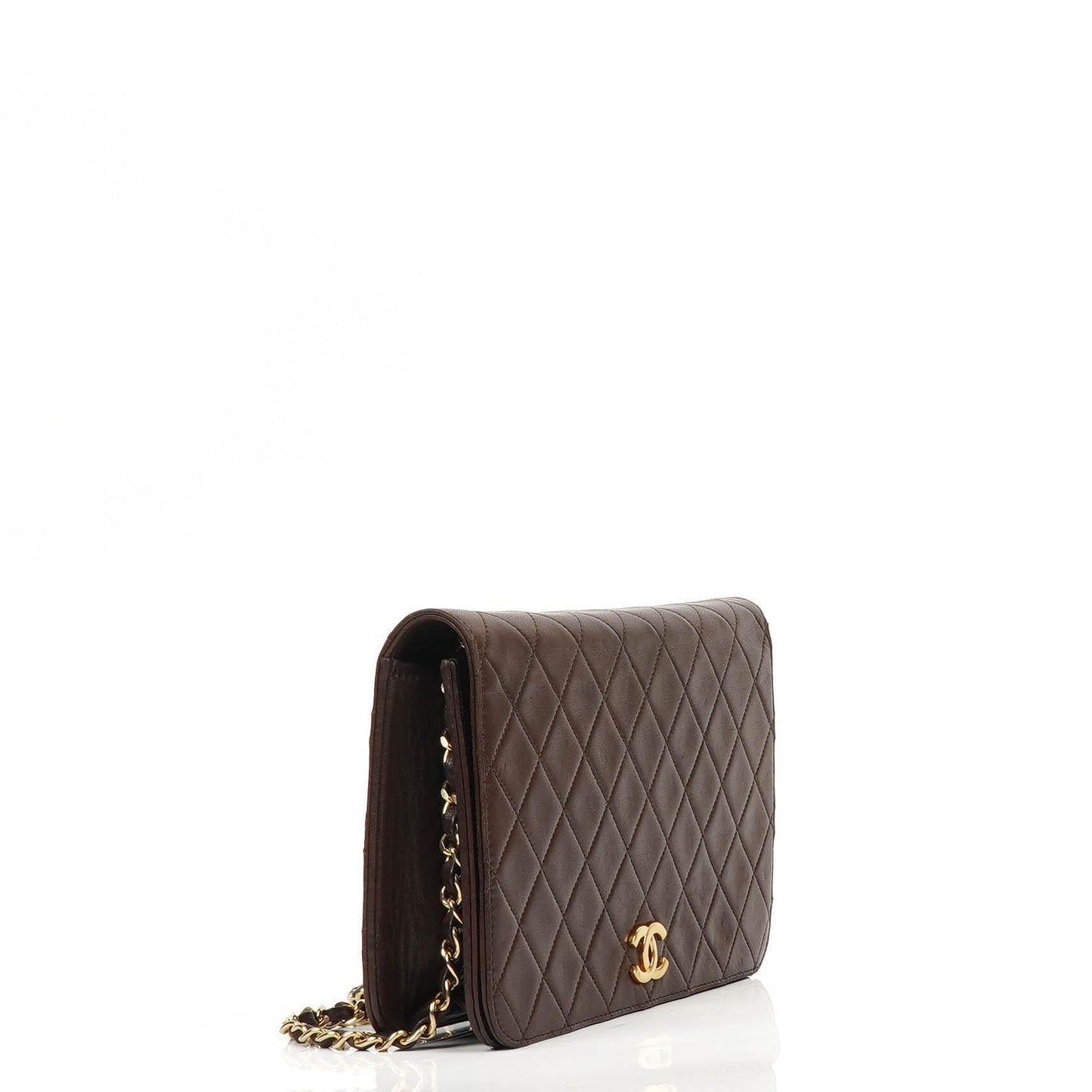 Chanel Classic Full Flap Bag Braun Gequiltetes Lammleder mit 24K Gold Hardware