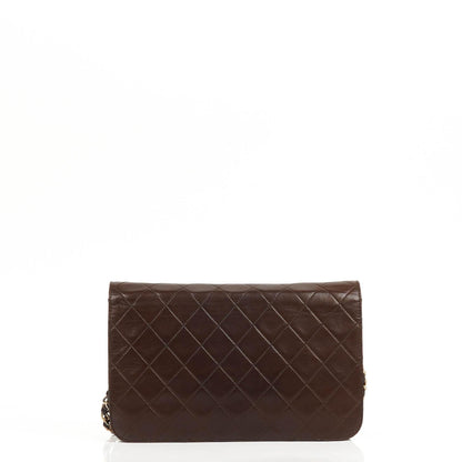 Chanel Classic Full Flap Bag Braun Gequiltetes Lammleder mit 24K Gold Hardware