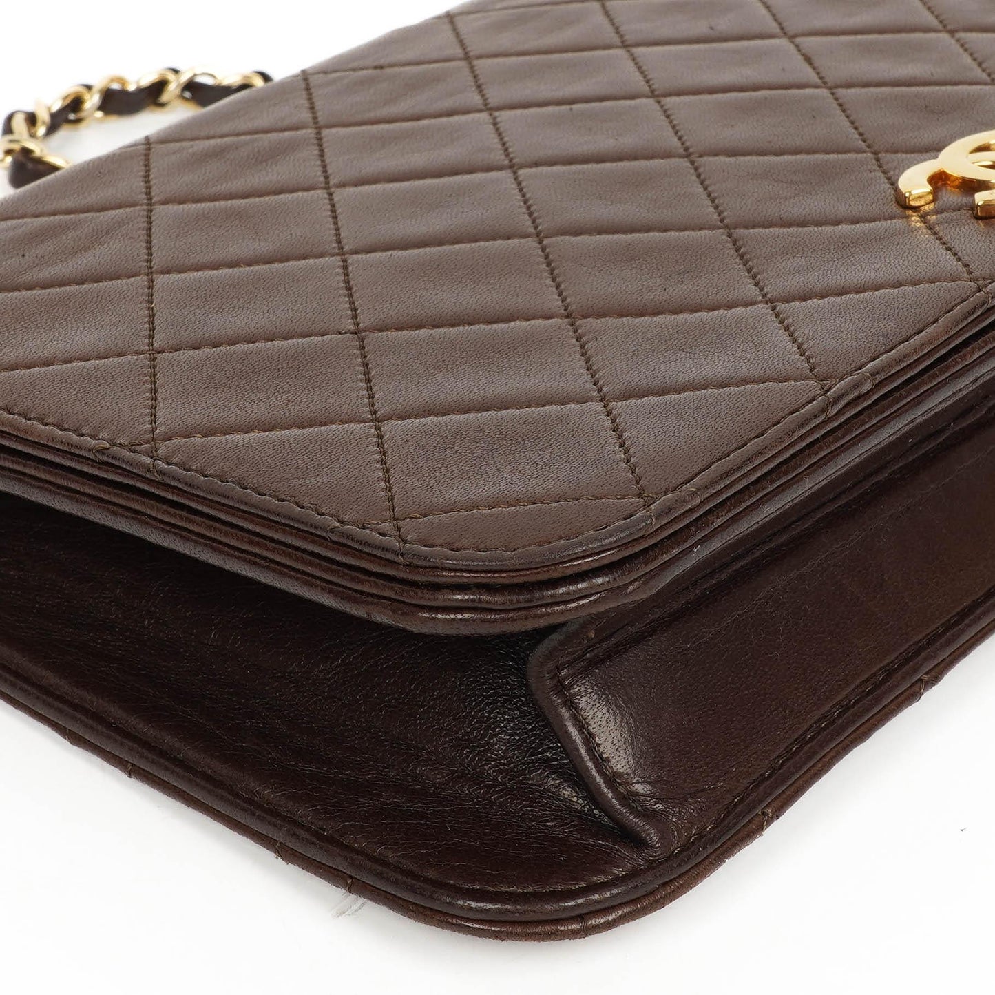 Chanel Classic Full Flap Bag Braun Gequiltetes Lammleder mit 24K Gold Hardware