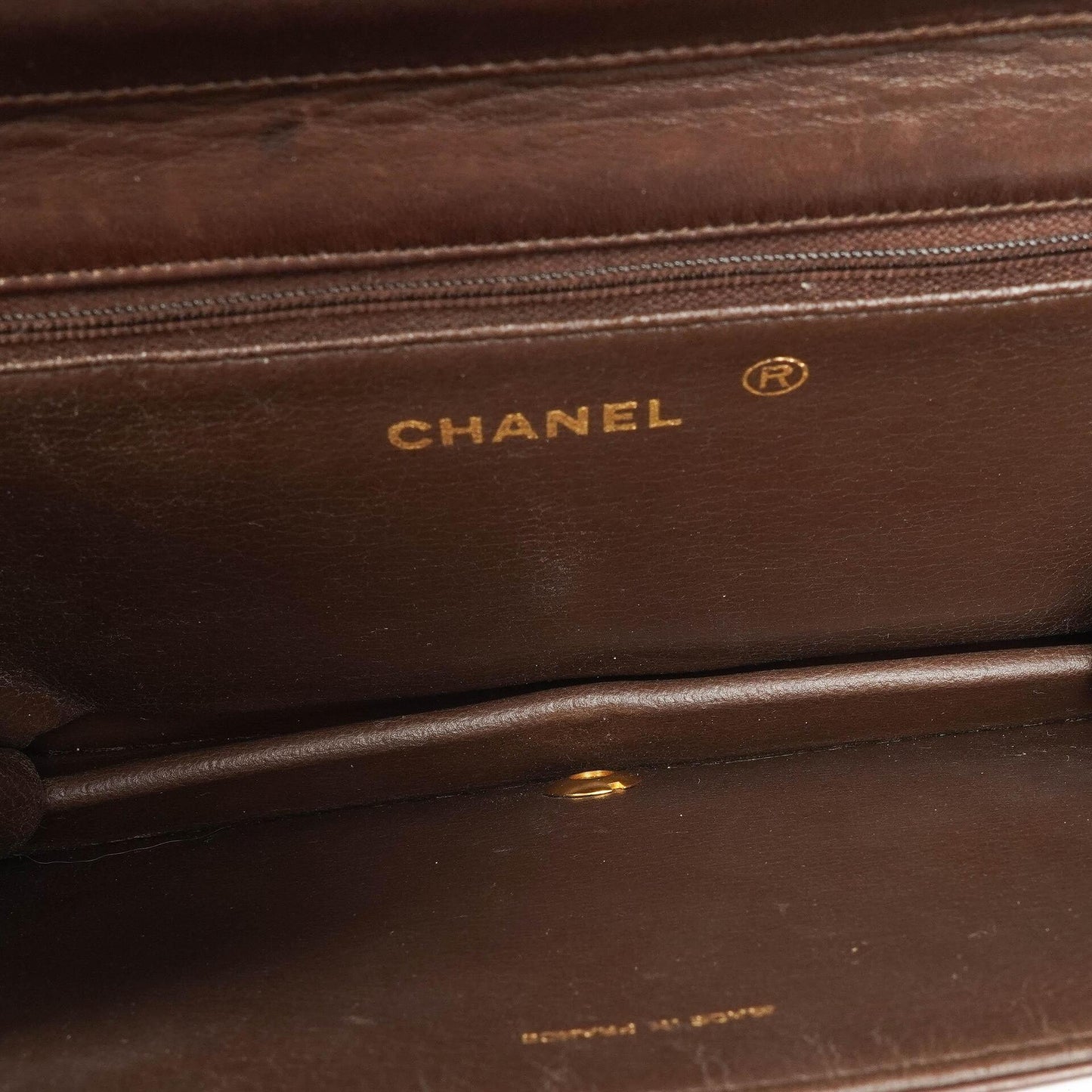 Chanel Classic Full Flap Bag Braun Gequiltetes Lammleder mit 24K Gold Hardware