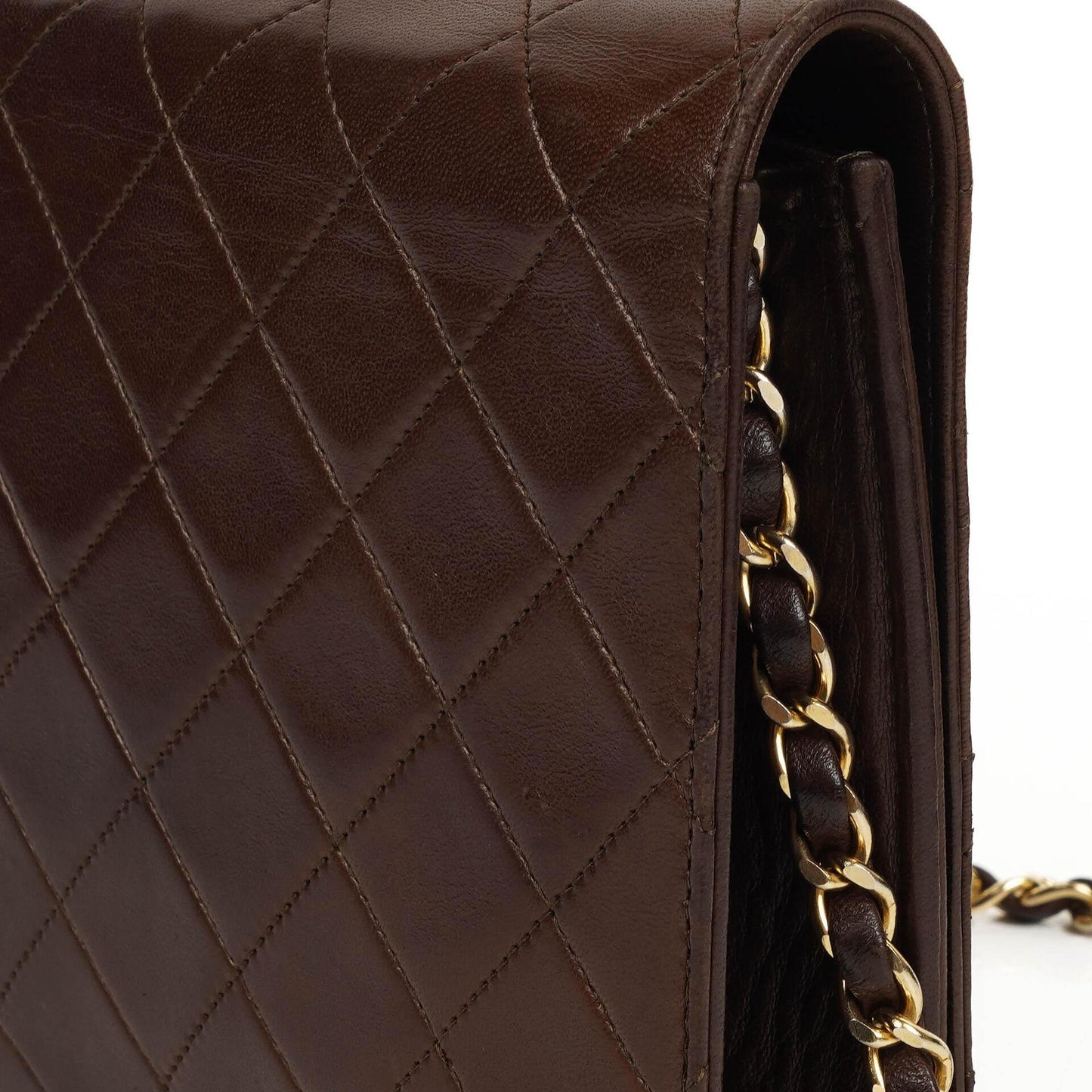 Chanel Classic Full Flap Bag Braun Gequiltetes Lammleder mit 24K Gold Hardware