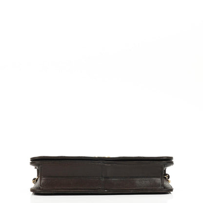 Chanel Classic Braune gesteppte Lammleder Full Flap Tasche mit Goldfarbenen Beschlägen