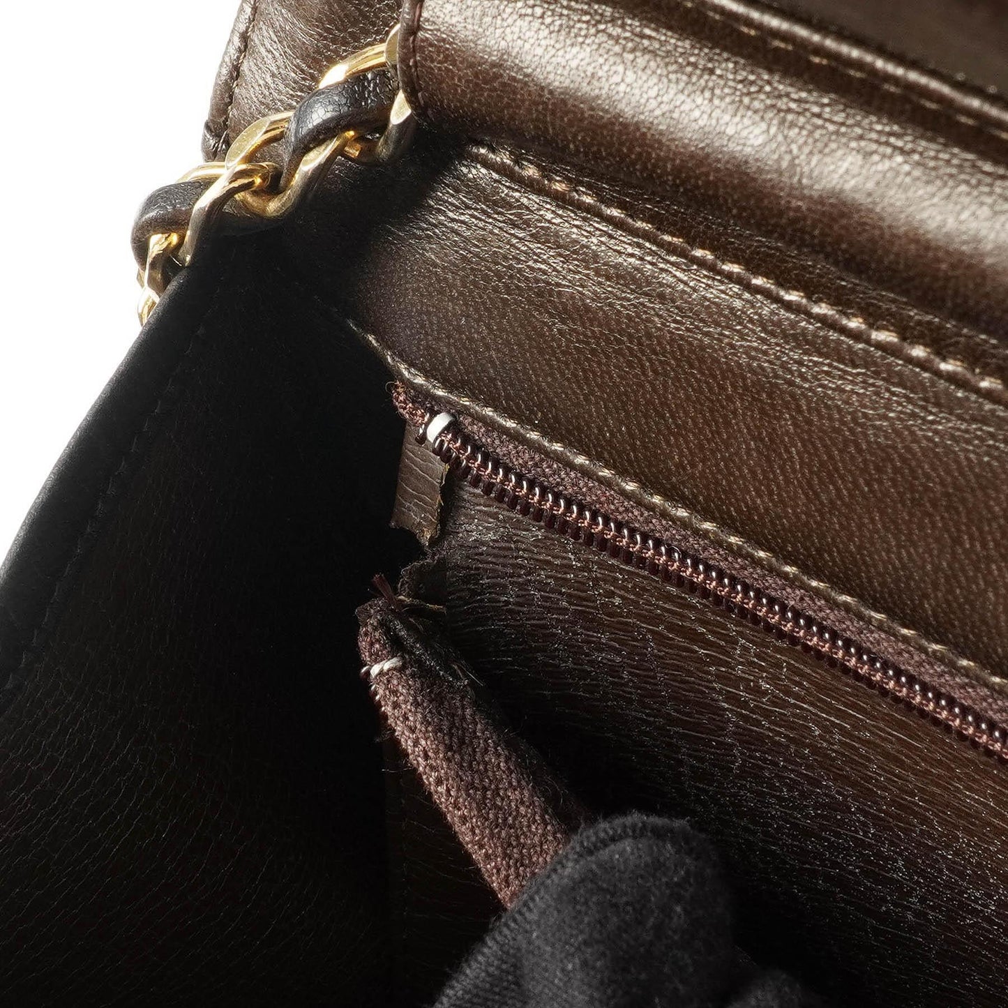 Chanel Classic Braune gesteppte Lammleder Full Flap Tasche mit Goldfarbenen Beschlägen