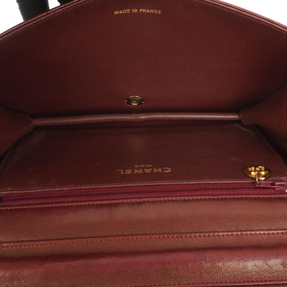 Chanel Classic Full Flap Bag, Burgunder gestepptes Lammleder, 24K Goldplattierte Hardware