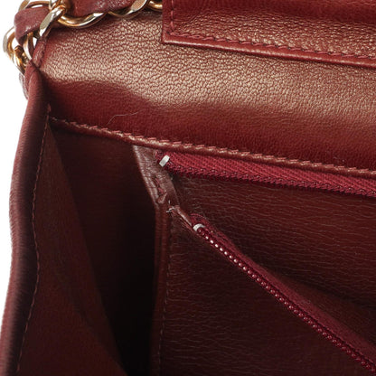 Chanel Classic Full Flap Bag, Burgunder gestepptes Lammleder, 24K Goldplattierte Hardware
