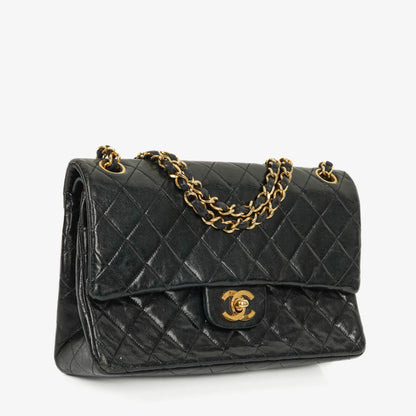 Chanel Classic Double Flap Tasche aus gestepptem Lammleder mit 24K vergoldeten Beschlägen