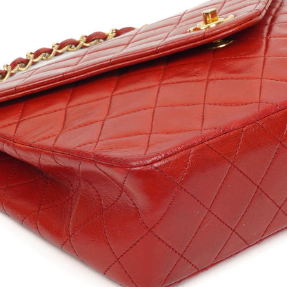 Chanel Classic Envelope Flap Bag Gequiltetes Lammleder Rot mit 24K Vergoldeter Hardware