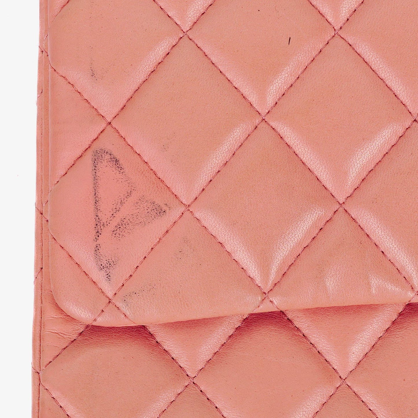 Chanel Classic Flap Clutch mit Kette aus gestepptem Leder und silberfarbener Hardware