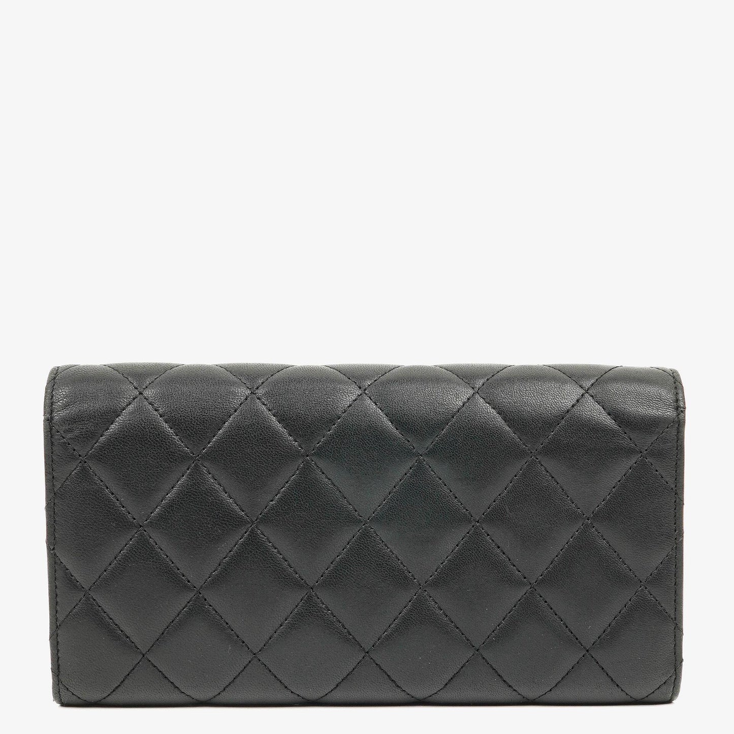 Chanel Classic Flap Geldbörse Schwarz Lammleder Steppung
