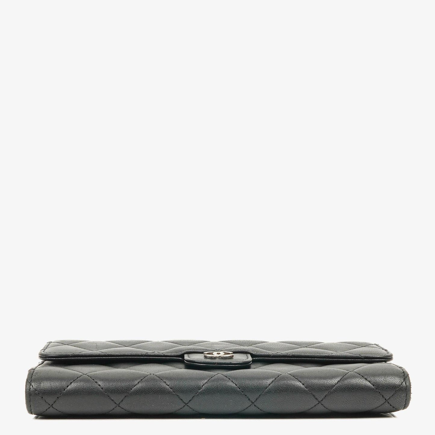 Chanel Classic Flap Geldbörse Schwarz Lammleder Steppung