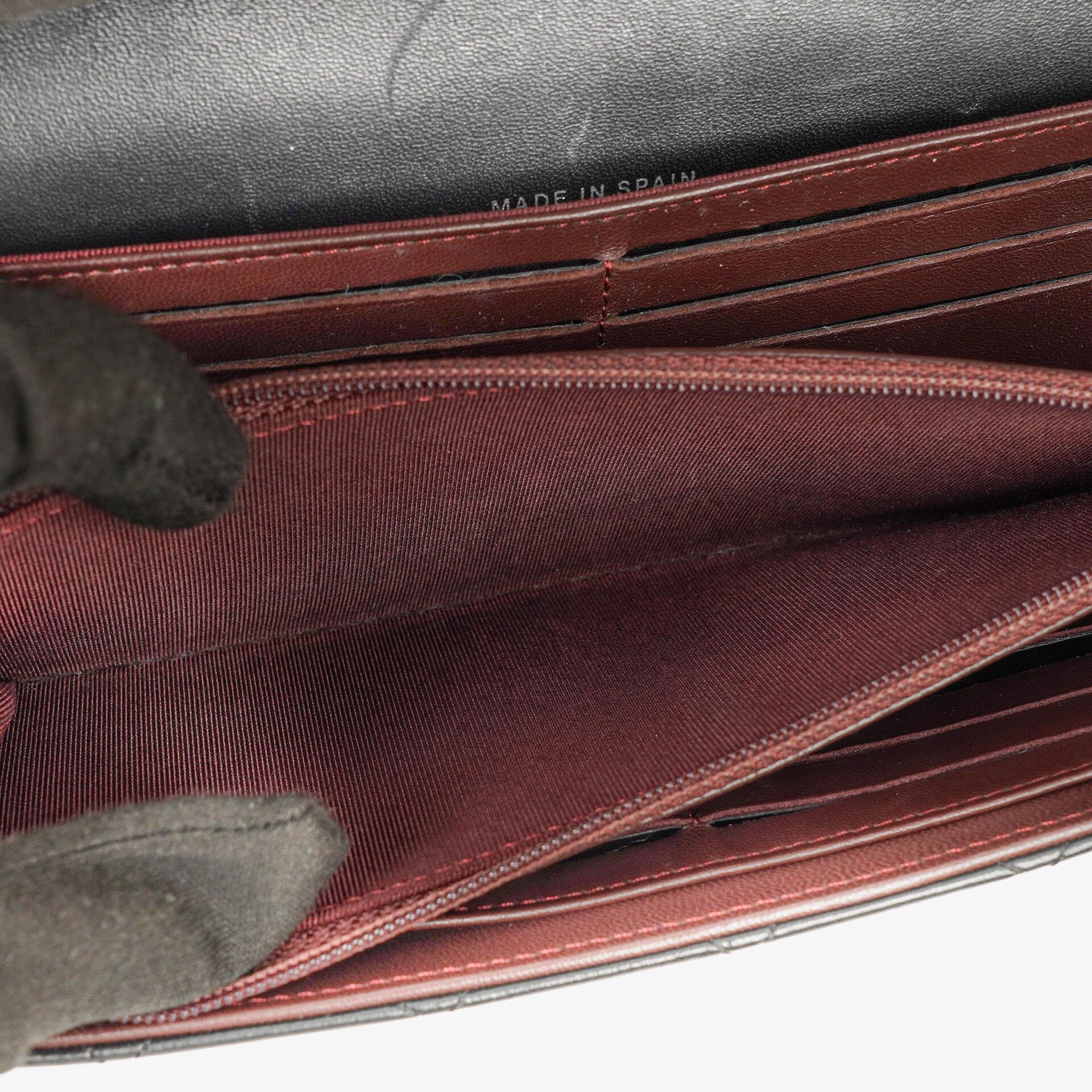 Chanel Classic Flap Geldbörse Schwarz Lammleder Steppung