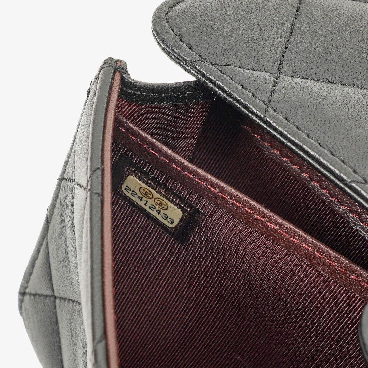Chanel Classic Flap Geldbörse Schwarz Lammleder Steppung