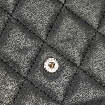 Chanel Classic Flap Geldbörse Schwarz Lammleder Steppung